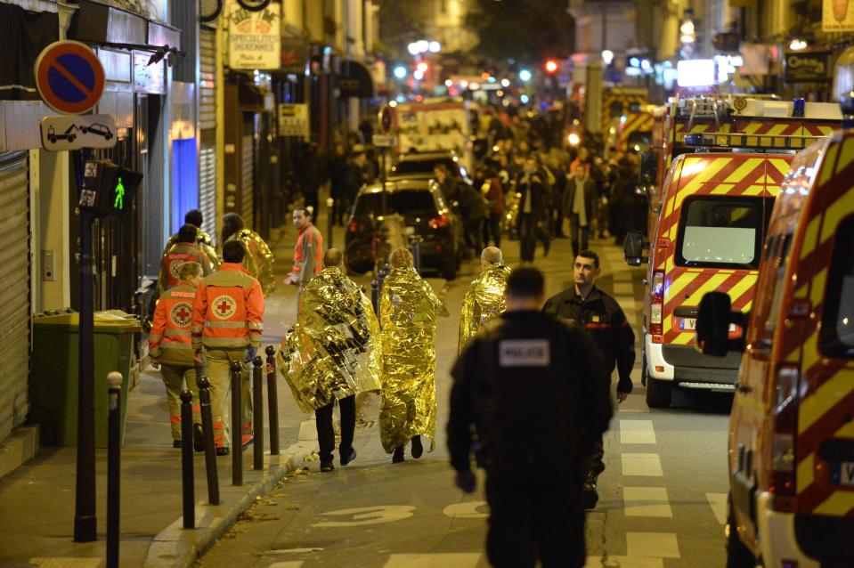  People are evacuated from the Bataclan following the November 2015 atrocities