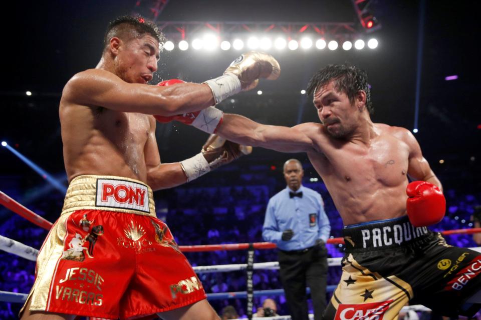 Manny Pacquiao defeated Jessy Vargas for the WBO world title last year