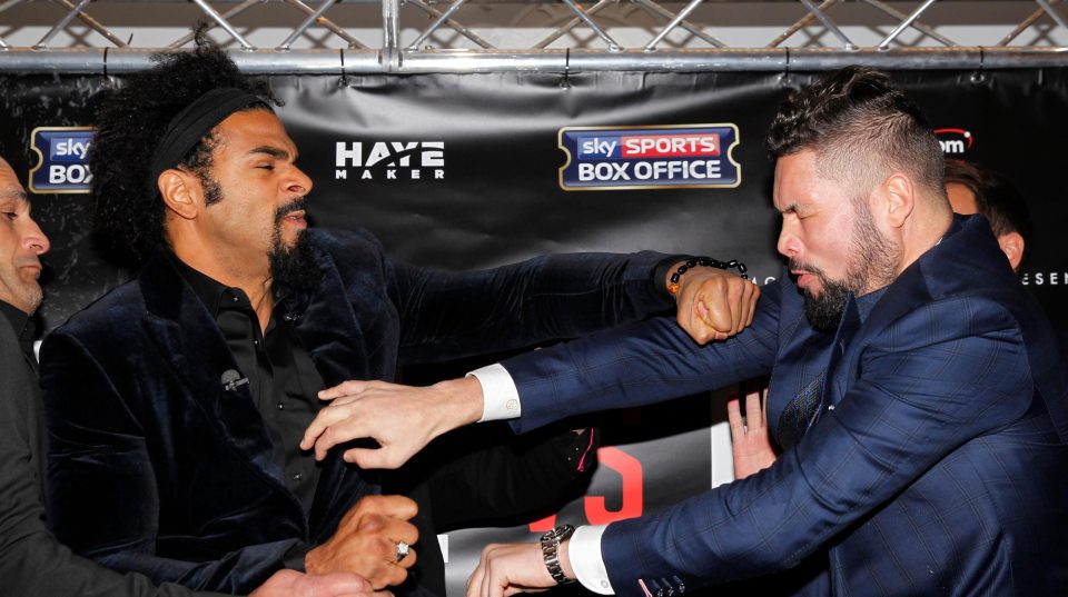  David Haye and Tony Bellew came to blows at their last press conference