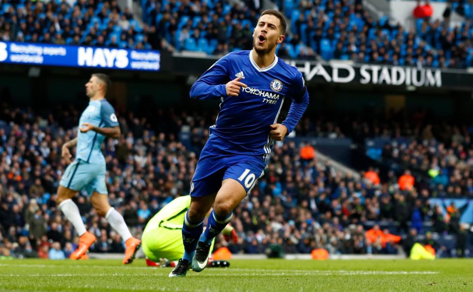 Chelsea's Eden Hazard has been in great goal-scoring form in 2016-17