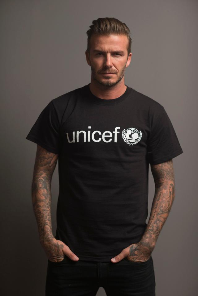  David Beckham pictured supporting Unicef