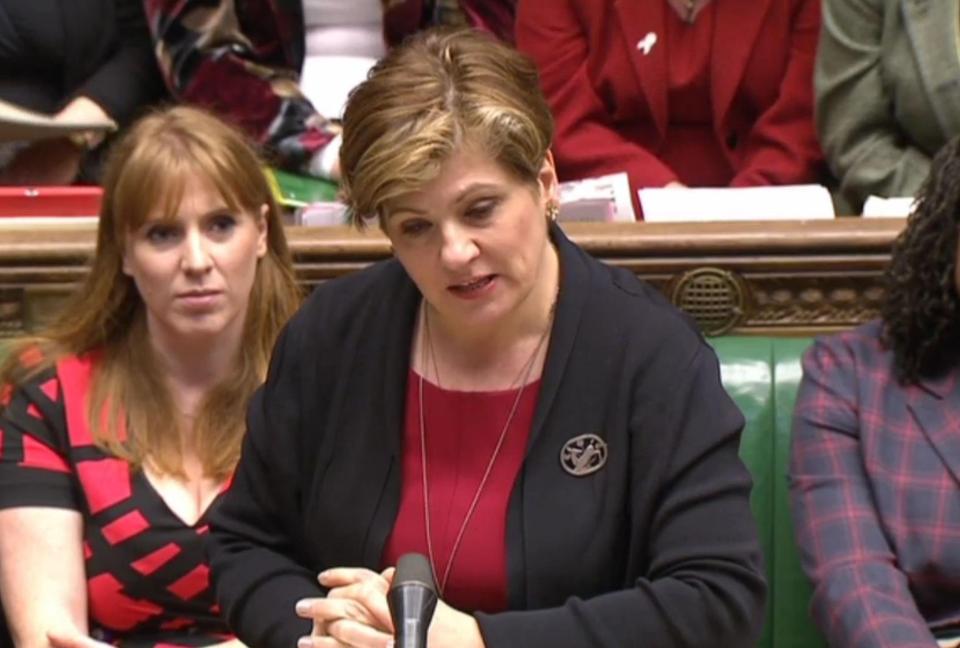  Emily Thornberry complained to the Speaker when the PM addressed her as 'Lady'