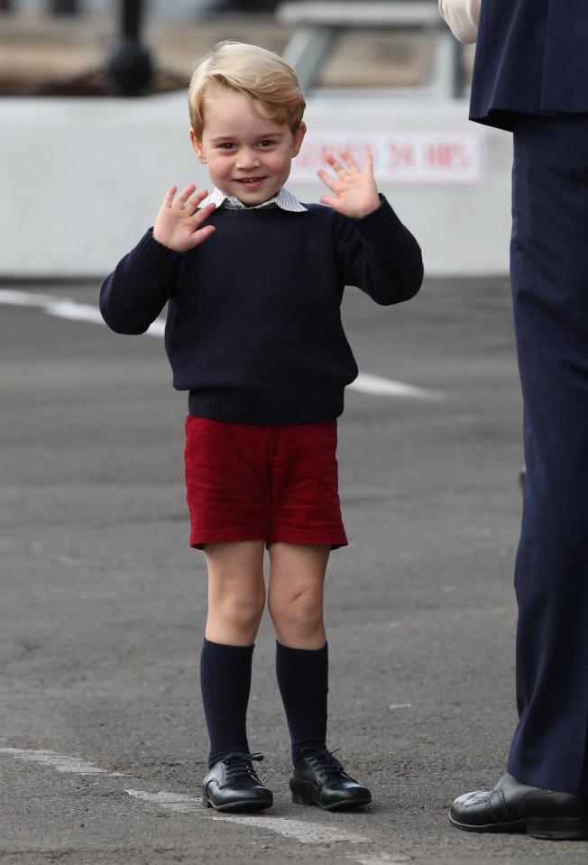  Prince George in the process of perfecting the Royal wave