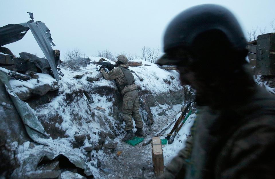  Pro-Russian forces believe Ukrainian soldiers, pictured, are preparing a "massive" assault on their positions in eastern Ukraine