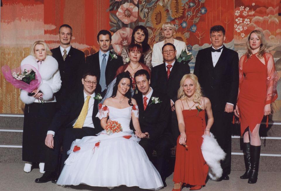  Pictured on the wedding day - family members believe cops were involved in Barry's murder