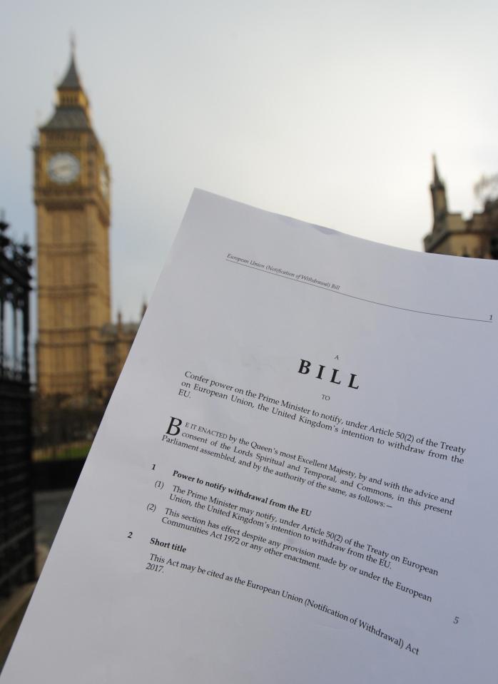  Today MPs are debating the Bill to trigger Article 50 in Parliament and will vote on it tonight