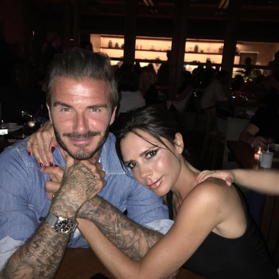  Happy couple David and Victoria Beckham enjoy holiday