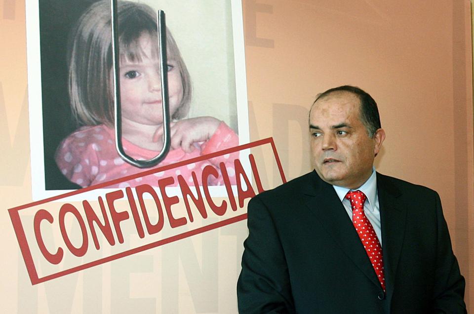  Goncalo Amaral posing near a poster for his book Maddie: The Truth of the Lie