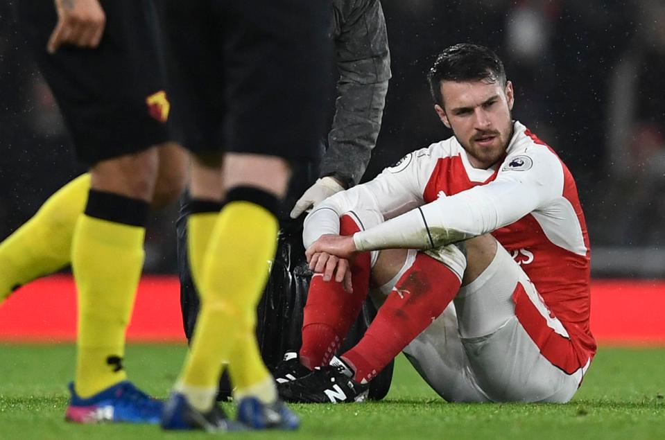 Aaron Ramsey suffered the injury against Watford on Wednesday