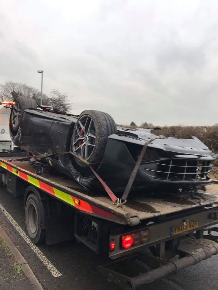  Tom Zanetti singer was pulled from the wreckage of his £250,000 Ferrari following a crash on Monday