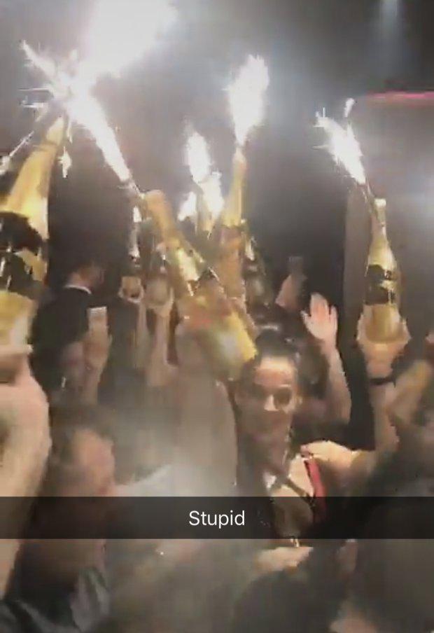  Jamie's video showed staff holding up bottles of booze with fireworks attached