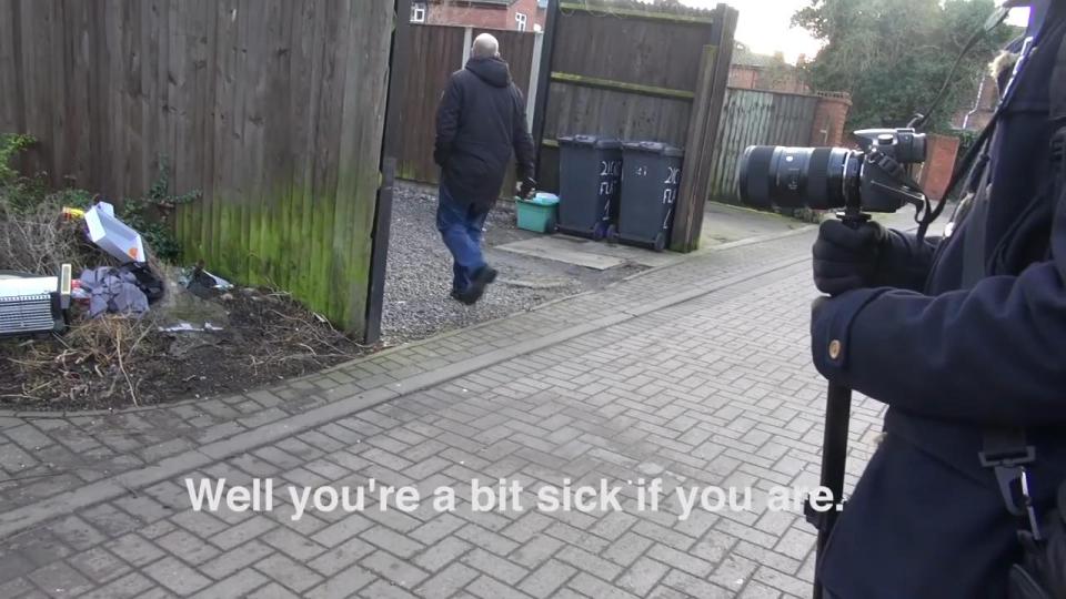  This was one of the people spotted in Cronwell Street by Chris and his crew as they made the documentary. He was taking pictures of the site