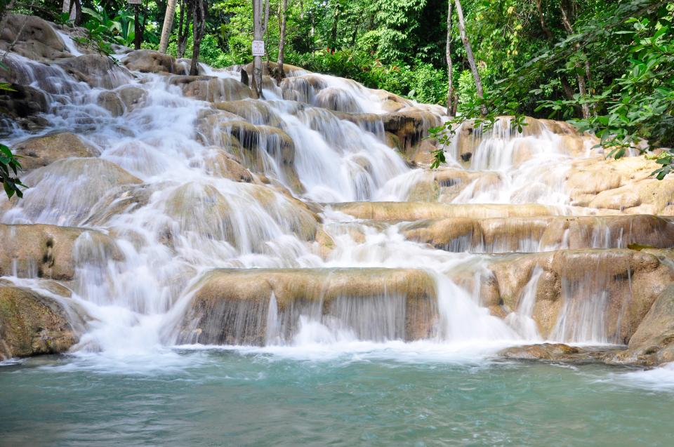  Dunn’s River Falls sees fresh water tumbling over 600ft of rocks