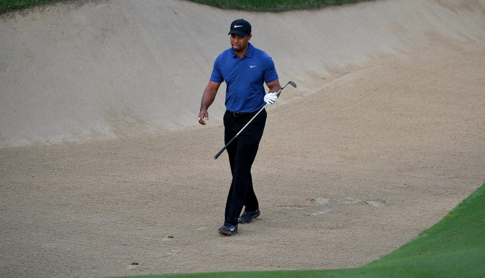 The 14-time Major champion cut a lonely figure as he struggled to stay in contention