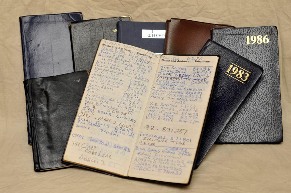  Chris would keep a note of all of his conquests in his leather-covered diaries