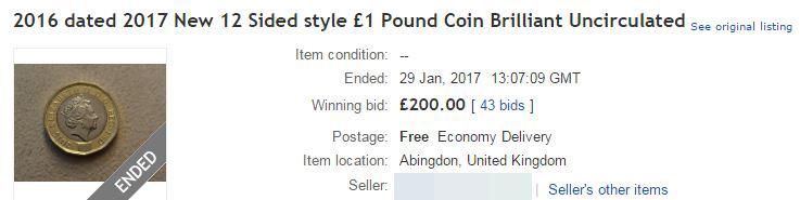  The coins are being snapped up for as much as £200 on eBay