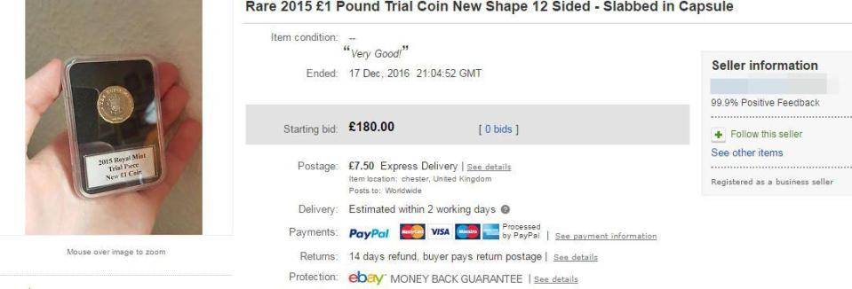  Some eBay sellers are claiming the trial coins are rare but Royal Mint says over 200,000 have been made so far