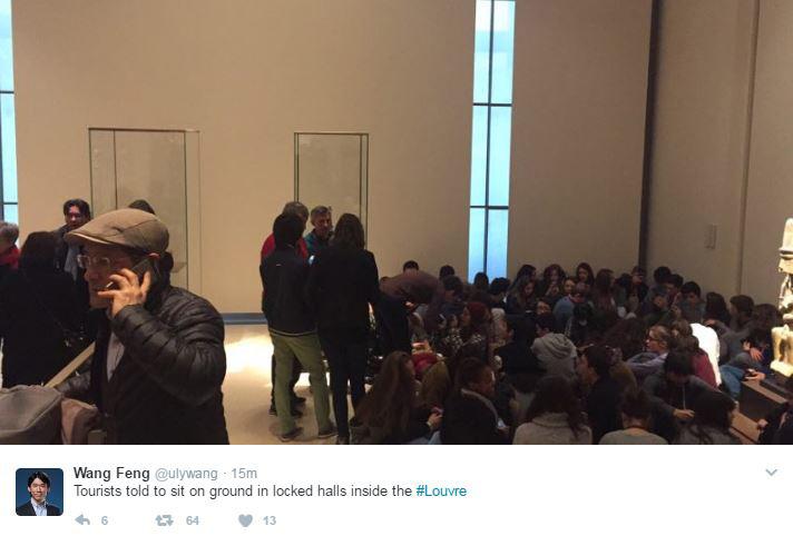  Tourists have been left in the dark over the attack and are holed up in the basement and halls of the Louvre