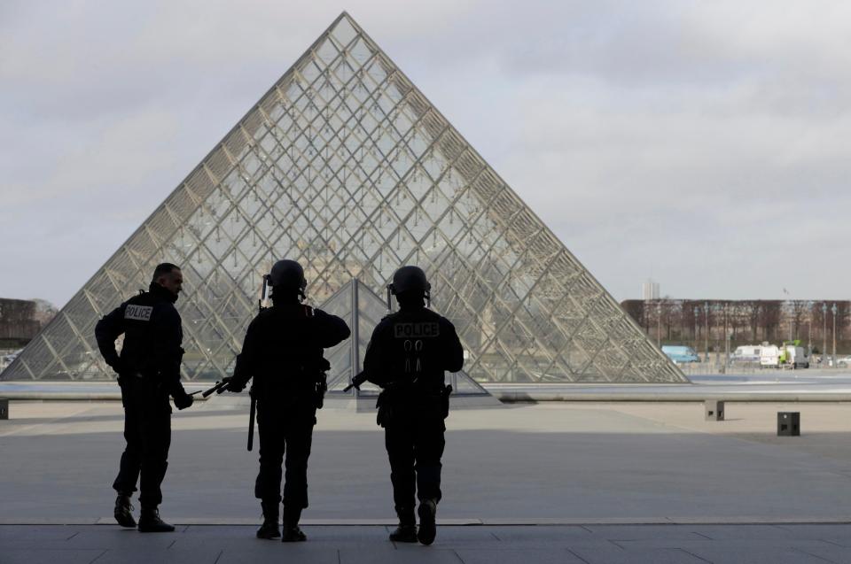  A soldier blasted a knife-wielding attacker in the stomach five times at the Louvre