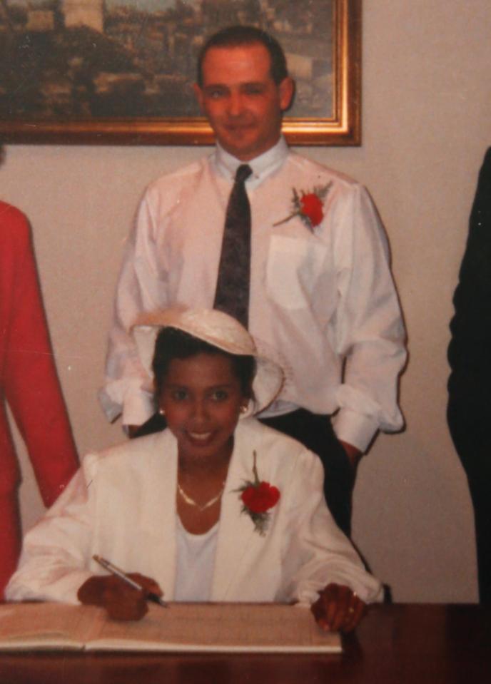  Irene Clennell on her wedding day with husband John in May 1990