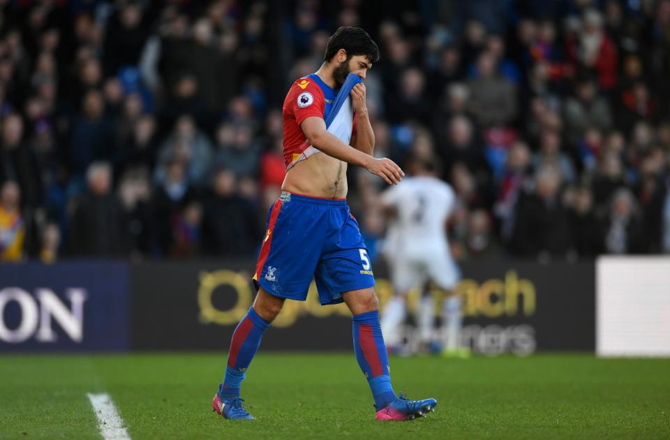 James Tomkins looks dejected after Sunderland's third 