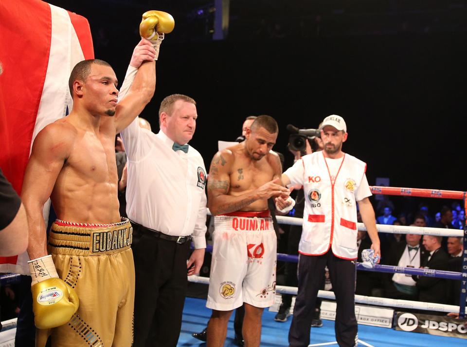  His hand was raised aloft as the new champion after dominating him towards the end of the fight