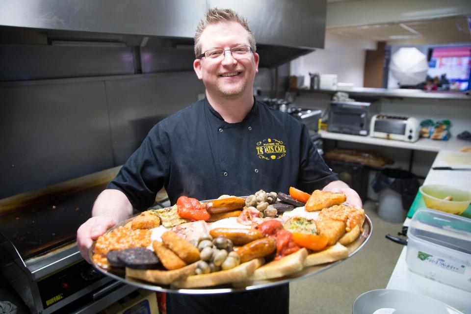  Paul Walters, chef at Treats Cafe in Somerset, with his prized creation