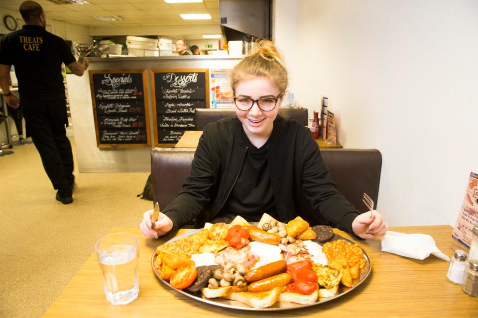  To win diners have to polish off the enormous meal in less than an hour