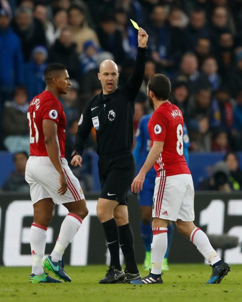  But it could have all been different if Anthony Taylor had sent off Juan Mata for a forceful tackle on Jamie Vardy