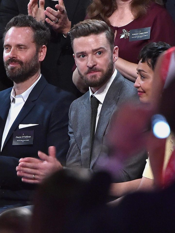  Justin Timberlake was seen sitting down inside the venue