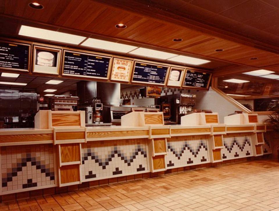  The front counter and menu board of UK's first McDonald's which opened in Woolwich in 1974