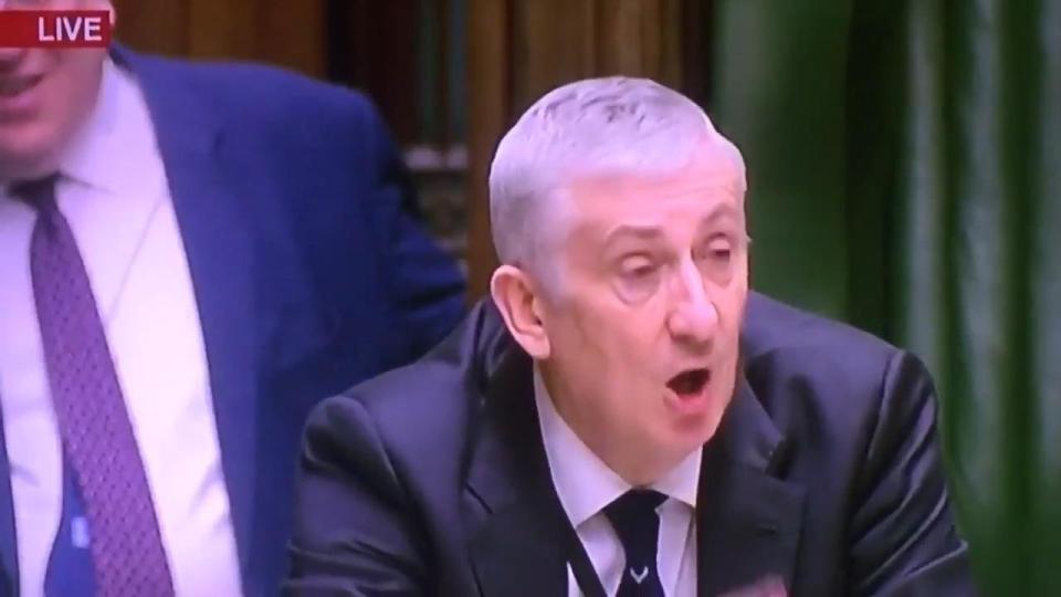  Mr Hoyle had to tell the MP to calm down during the extraordinary row