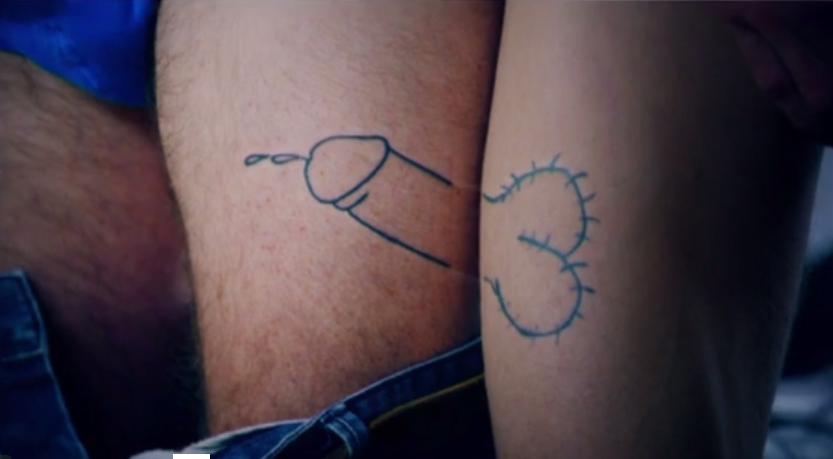  The shared tattoo makes a picture of a willy