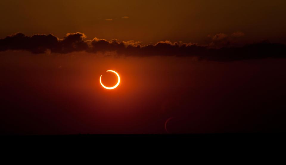  The moon will pass in front of the sun leaving a small halo of light around it