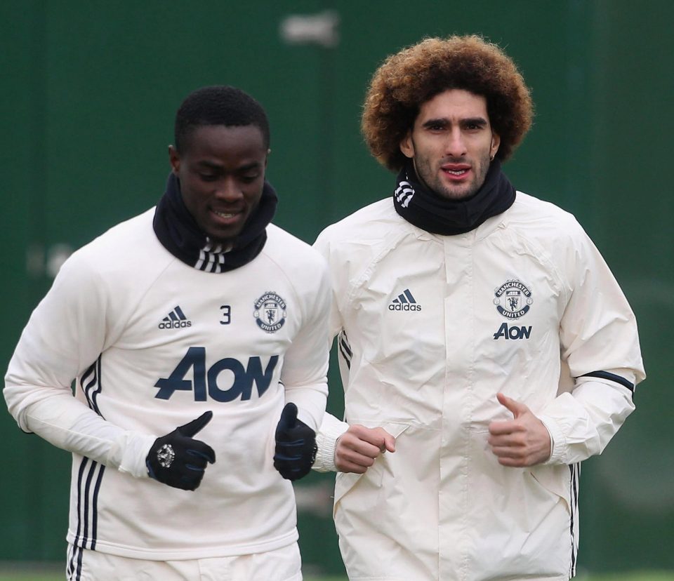 Marouane Fellaini showed off his new haircut at Manchester United training