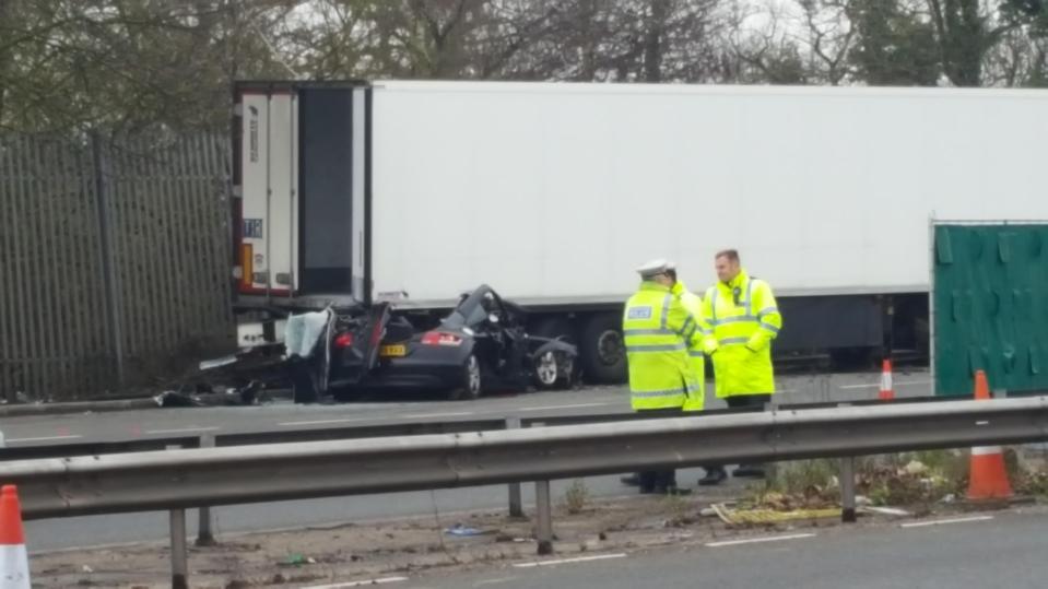  The car was being pursued by police on the A136 in Kempton Park, London