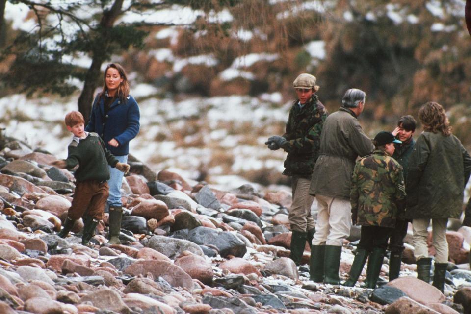  She was a visitor of the Balmoral estate and is pictured here with Princes William and Harry