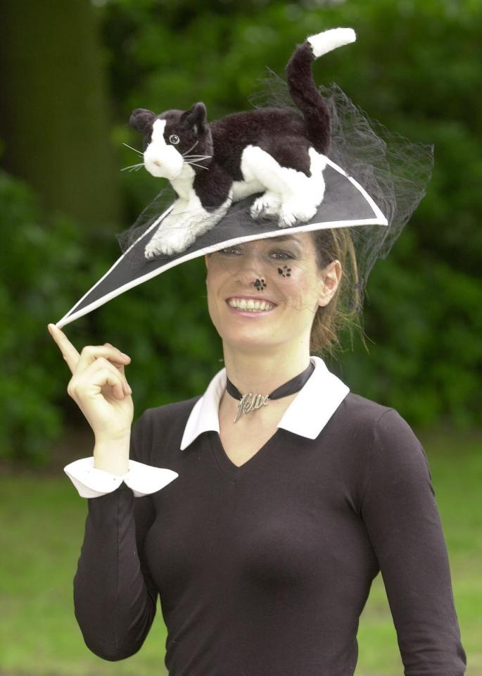  TPT with typically eye-grabbing hat at Ascot race course in 2002