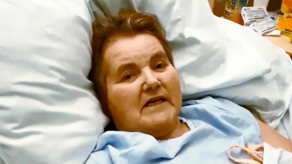  Patricia spoke of the heart-breaking moment she lost use of her legs while in hospital in the scathing final video