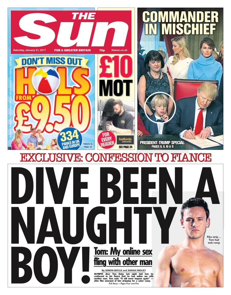  How The Sun covered Tom's cyber sex romps last month