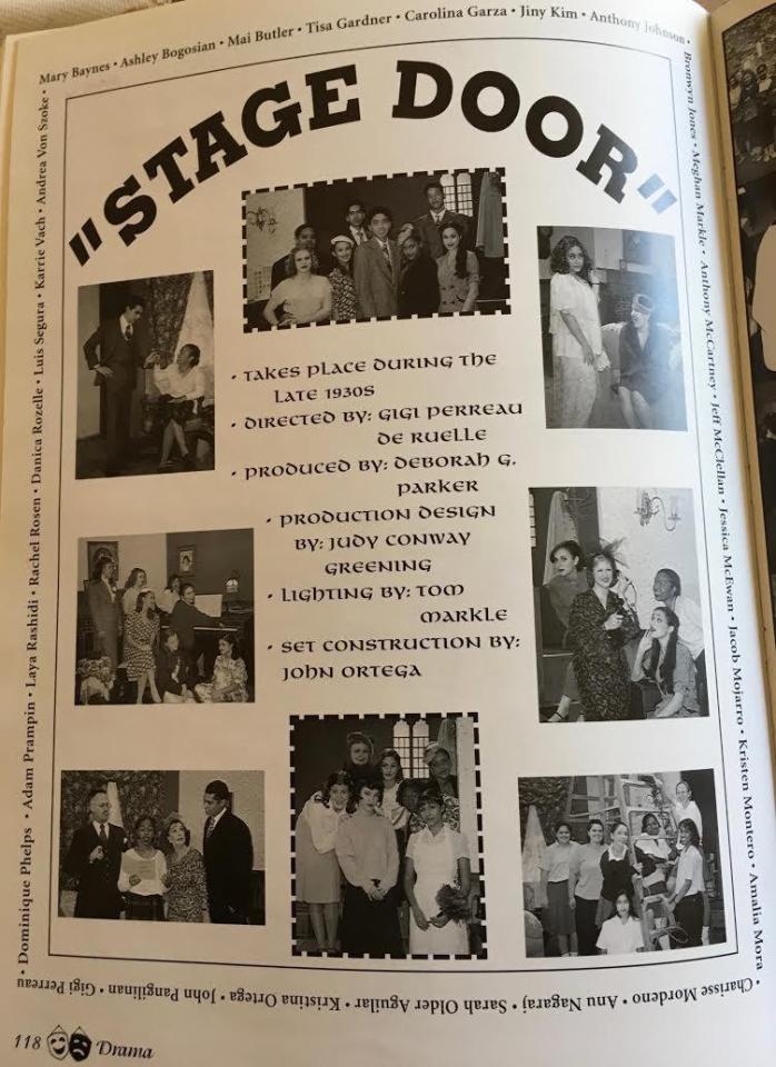  A yearbook montage of photos from the 1998 Immaculate Heart High production of Stage Door