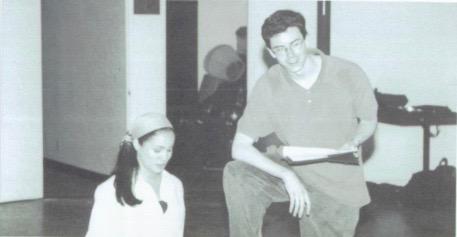  Meghan in rehearsal for Damn Yankees! The Musical with another actor in 1999 at Loyola High School in Los Angeles