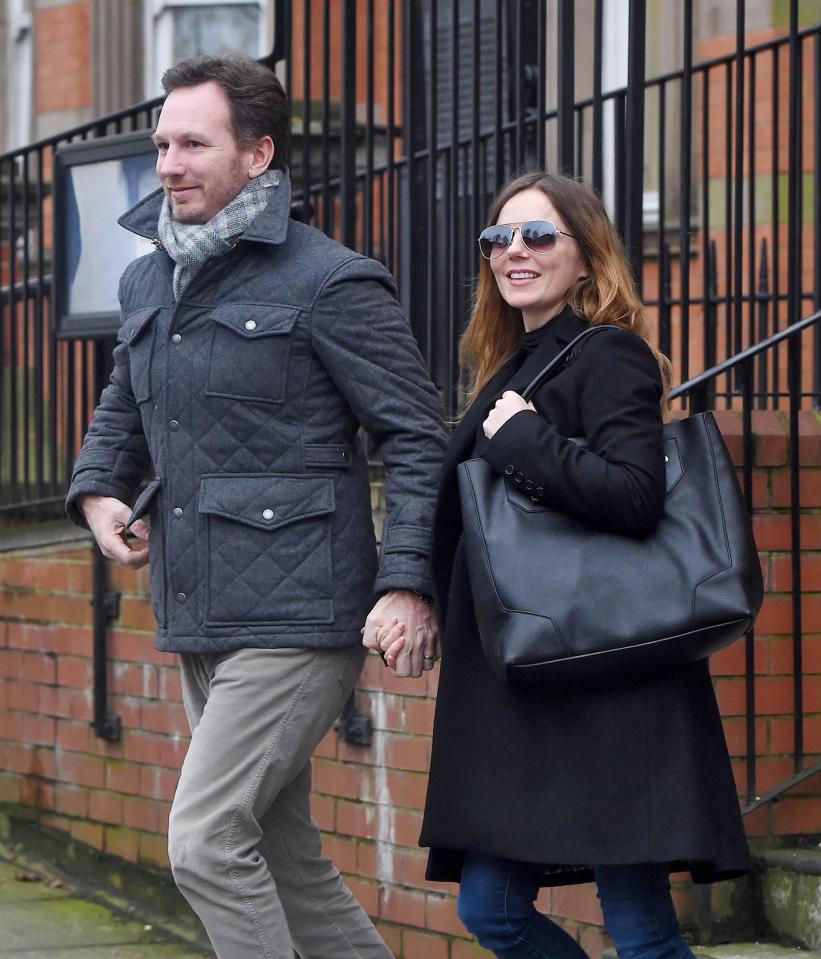  Geri Horner was all smiles as she left the registration office with Christian