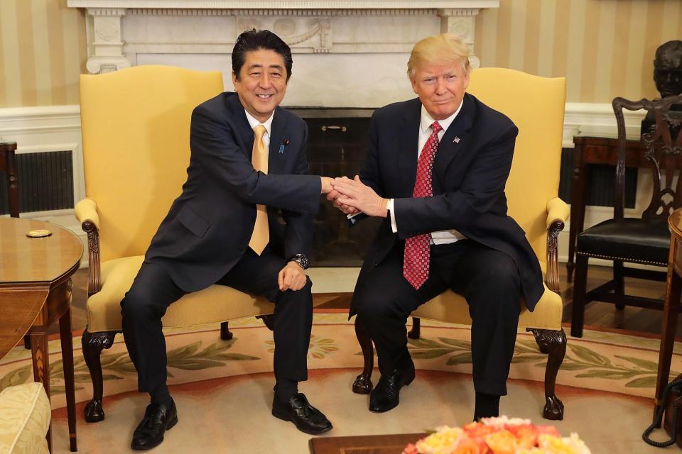 Japanese Prime Minister Shinzo Abe and Donald Trump