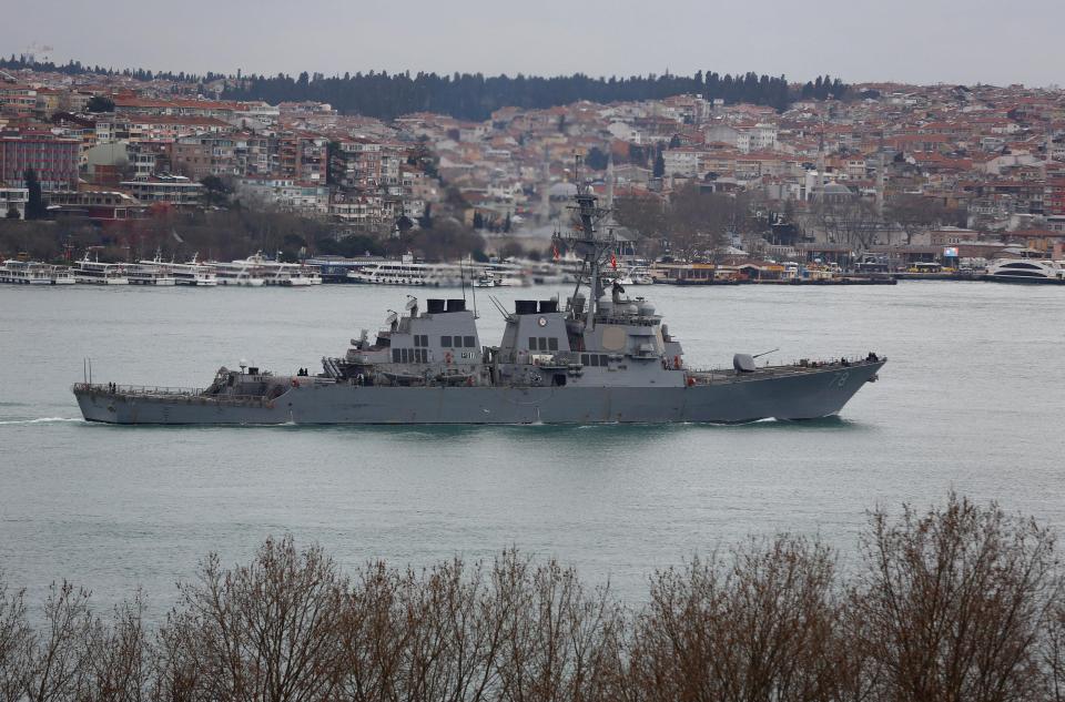  The USS Porter, armed with guided missiles, is currently docked in the Black Sea off Romania