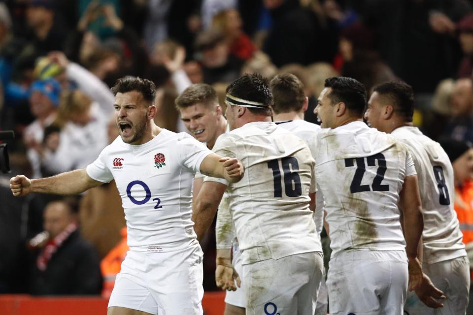 Dany Care rallies the England troops for one last effort in Cardiff