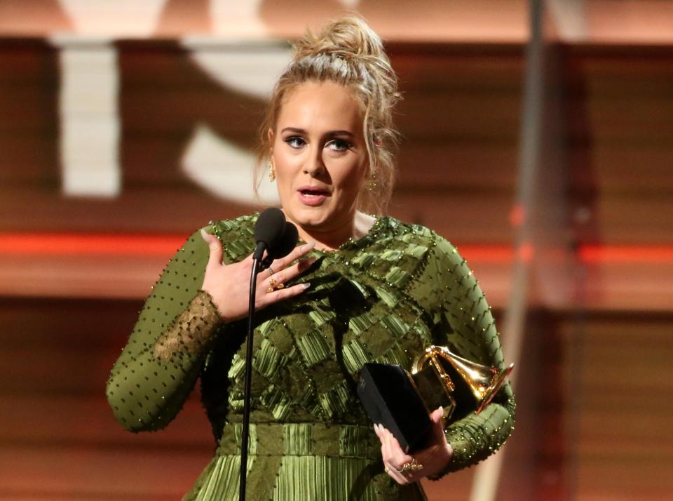  Adele scooped up five Grammys on Sunday evening