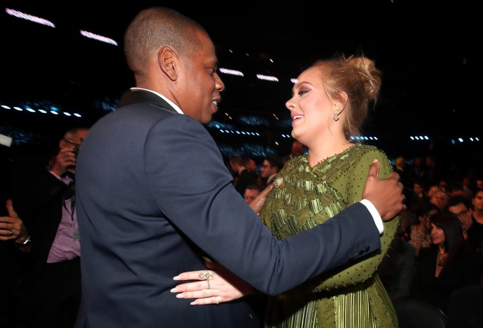  Jay Z hugged Adele after she made the speech