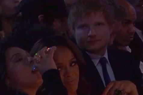  The singer's pal joined her for a drink during the Grammys' ceremony