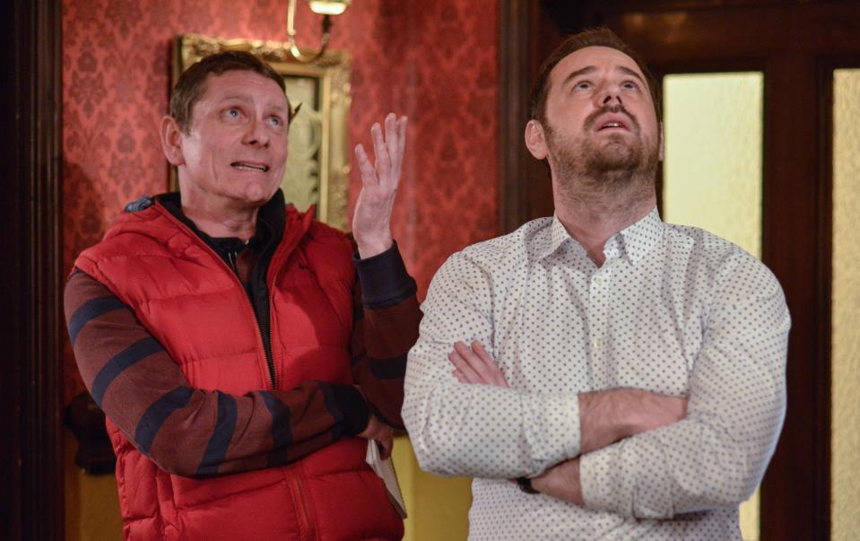  Mick Carter's problems intensify when the Queen Vic's roof springs another leak